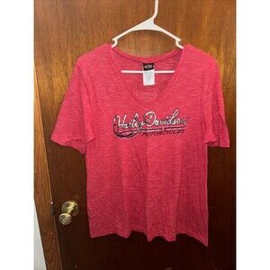 Harley Davidson Women’s Red T-Shirt Size Large Goth Whimsygoth
